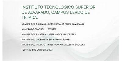 INSTITUTO TECNOLOGICO SUPERIOR DE ALVARADO