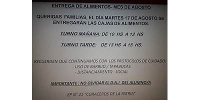 ESCUELA DE EDUCACIÓN PRIMARIA Nº21 CORACEROS DE LA PATRIA