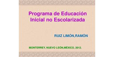 EDUCACIÓN INICIAL NO ESCOLARIZADA MODELO CONAFE